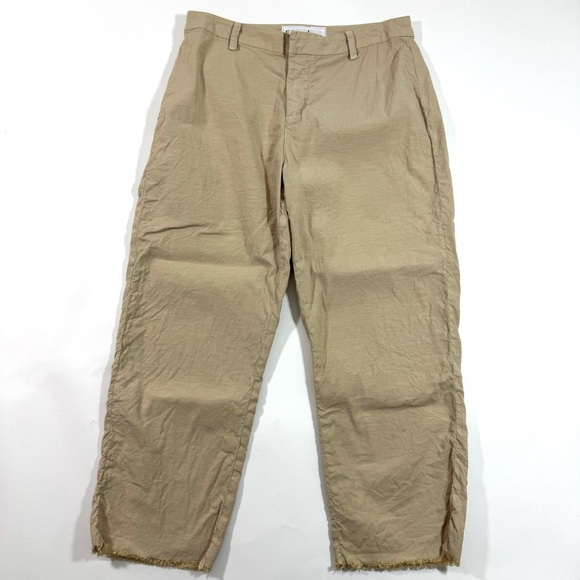 Frank & Eileen Kinsale Italian Linen Pants Cropped Beige - Damaged - Picture 1 of 12